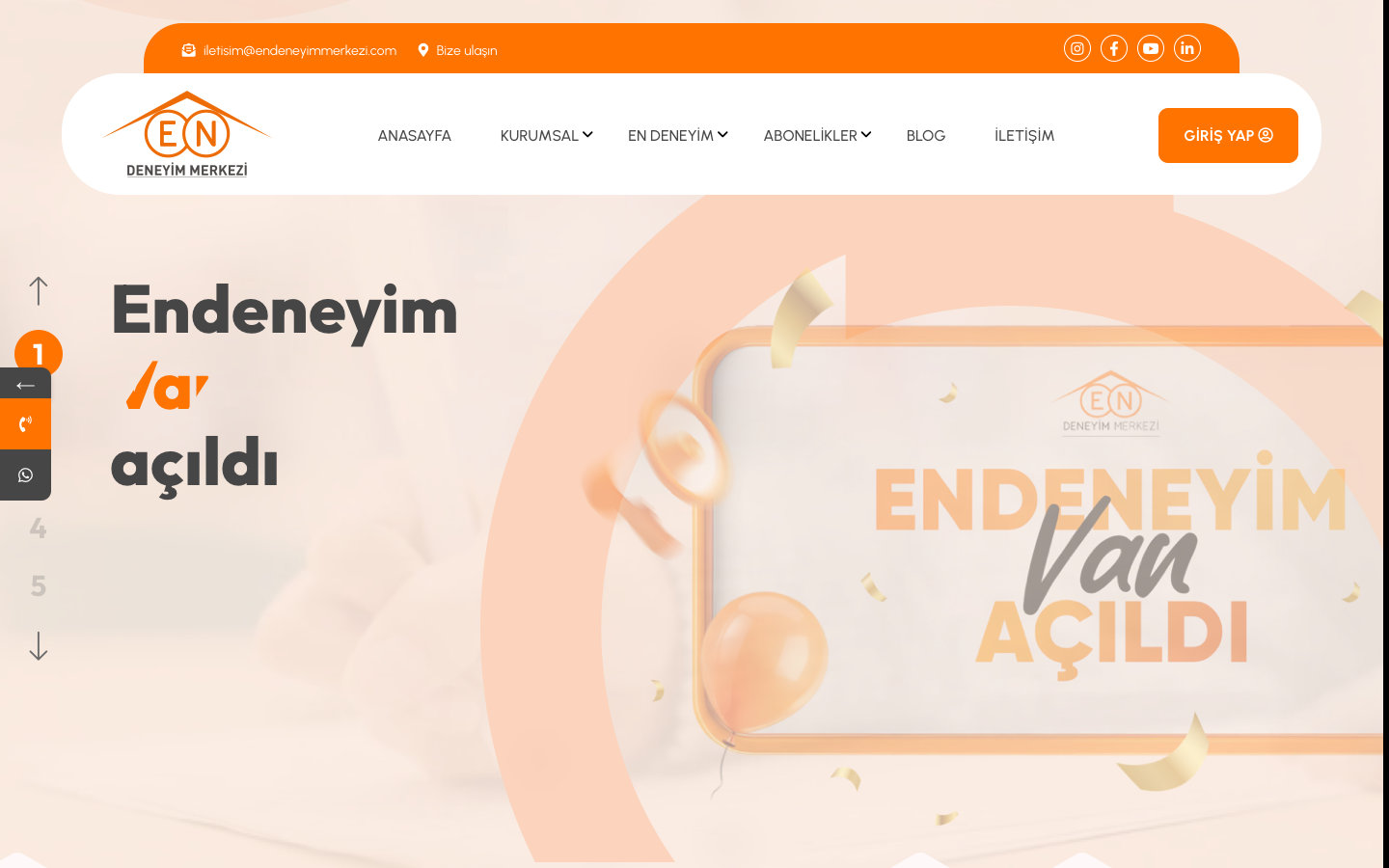 EnDeneyim Merkezi web sitesi